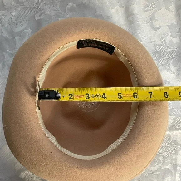 Vintage 80’s Spendide Designer’s Touch Wool Veiled Hat Taupe Netting USA - Picture 5 of 7